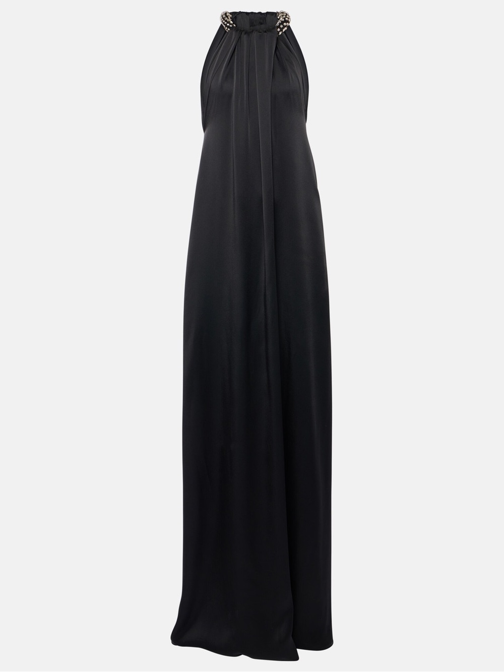 STELLA MCCARTNEY Halterneck Satin Gown Black Maxi Dress
